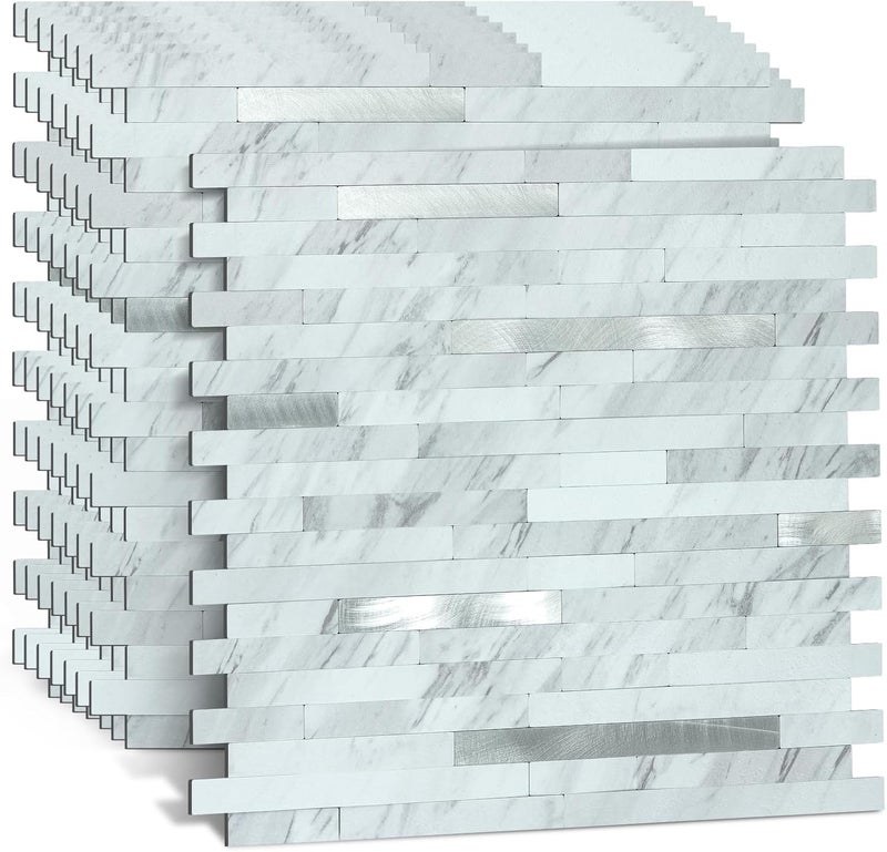 Midcard 10 Sheets Peel and Stick Backsplash PVC Wall Tile,for Kitchen Backsplash - Image 1